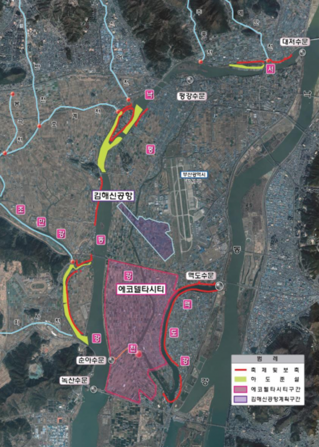 서낙동강 수계 하천 정비 사업 위치도. 국민의힘 김도읍 의원실 제공