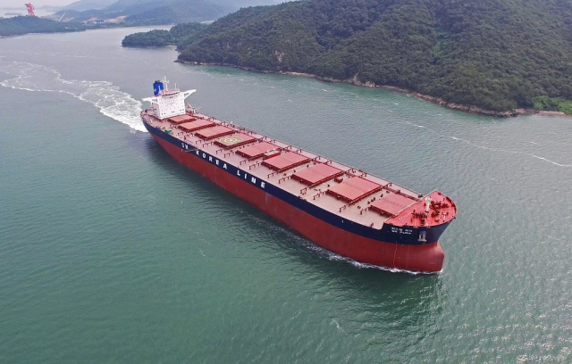 대한해운의 'SM PUMA호' 항공사진. 대한해운 제공