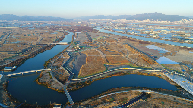 부산 강서구에 조성 중인 에코델타시티 전경. 부산일보DB