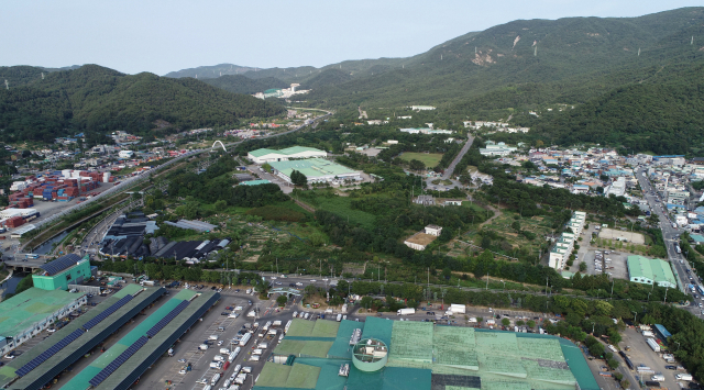 부산 ‘센텀2지구 도시첨단산업단지’ 조성 사업이 진행될 풍산부산공장 일대. 부산일보DB
