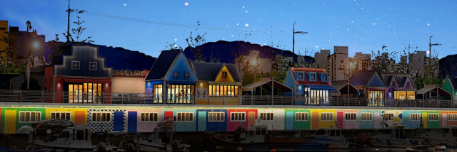 부산 사하구 장림포구가 지난 10년간 수백억 원의 예산에도 아직 관광지로서 입지 확보는 요원하다는 지적이 일고 있다. 사하구 장림포구의 '맛술촌' 점포 모습.