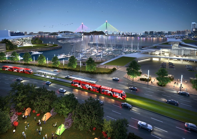 부산항 북항 트램 노면전차 상상도. 해양수산부 제공