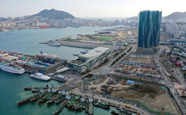 북항 1단계 재개발 구역 전경. 부산일보DB