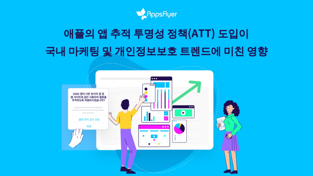 마케팅 성과 측정 플랫폼 앱스플라이어는 19일 발표한 ‘ATT 도입 영향 조사’ 보고서에서 국내 마케터 대다수는 ATT 도입 등 애플 운영체제(iOS) 정책 변화에 대해 인지하고, 광고주들이 조치를 취하고 있다고 밝혔다. 앱스플라이어 제공.