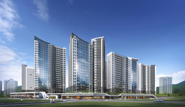 부산 해운대구 반여1동 1349 일원에 지하 2층~지상 28층, 아파트 8개동, 총 750가구 규모의 ‘센텀 아스트룸 SK뷰'(Centum Astrum SK VIEW·투시도)가 분양한다. SK에코플랜트 제공