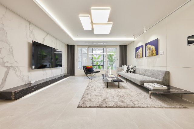 84㎡A 타입의 거실 상상도. SK에코플랜트 제공