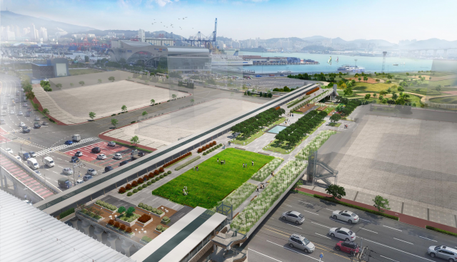 보행데크 전경. 해수부 부산항북항통합개발추진단 제공