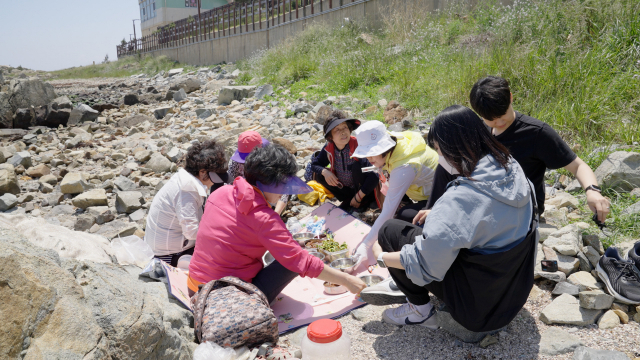 바다에 앉아 먹는 비빔밥은 '꿀맛'이라는 상투적인 표현으로만 설명이 가능합니다. 정말 맛있었습니다.
