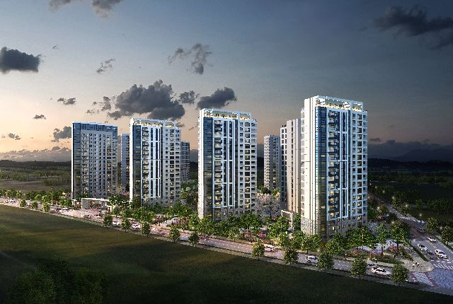 사진은 부산 강서구 에코델타시티 19블럭에 조성되는 'e편한세상 에코델타 센터포인트(953세대)' 투시도. DL이앤씨 제공