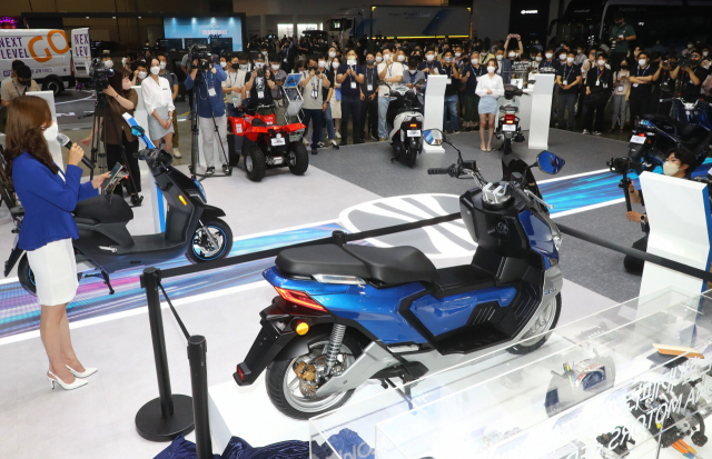 DNA 모터스의 전기 이륜차. 정종회 기자 jjh@