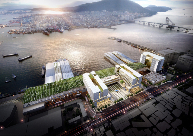 부산공동어시장이 현대화사업의 설계 등 건축업무를 담당하는 전담팀을 꾸려줄 것을 부산시에 요구했다. 부산공동어시장 현대화사업 조감도. 부산일보DB