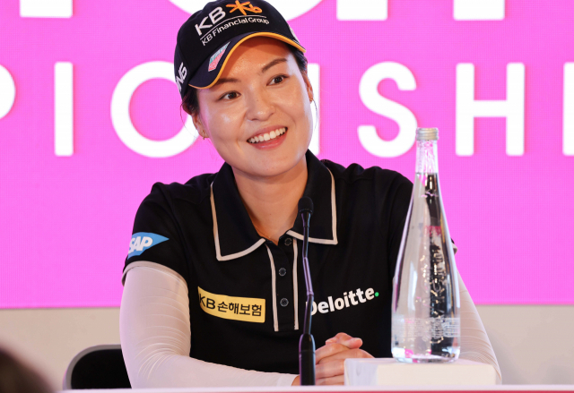 20일 프랑스 에비앙 리조트 골프클럽에서 열린 ‘아문디 에비앙 챔피언십’ 공식 기자회견에 참가한 전인지. 연합뉴스