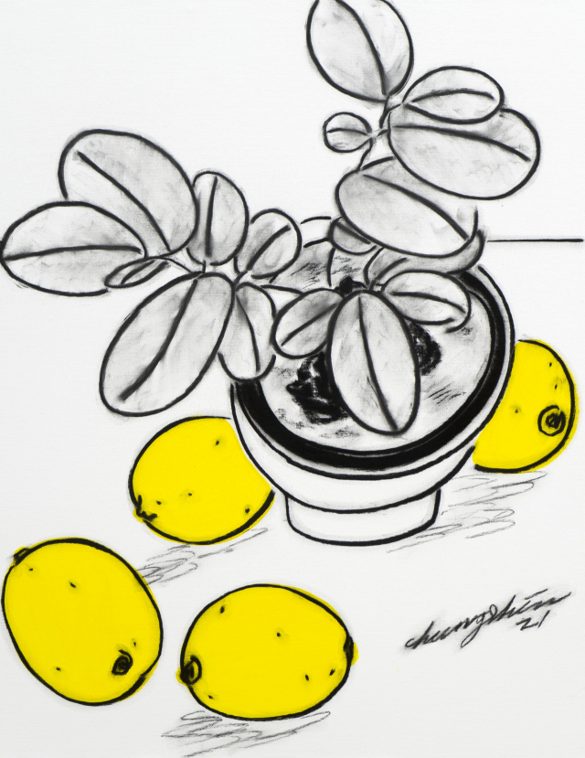 청신 'Black neon'. 맥화랑 제공