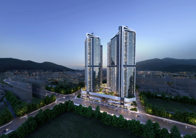 사천시 동금동 옛 삼천포역 일원에 건립되는 ‘e편한세상 삼천포 오션프라임’ 개념도.