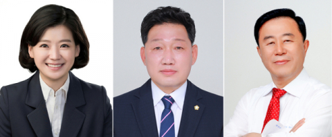왼쪽부터 김효정 박희용 이승우 시의원.