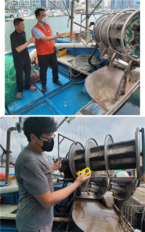 ‘원격 무선조정장치’시연 장면. 국립수산과학원 제공