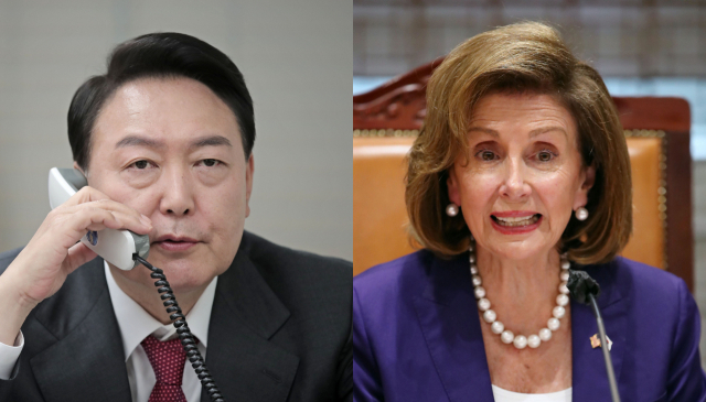윤 대통령과 방한한 낸시 펠로시 미국 하원의장이 4일 오후 2시 30분부터 약 40분간 통화하면서 한·미 동맹의 전략적 중요성에 공감했다. 연합뉴스