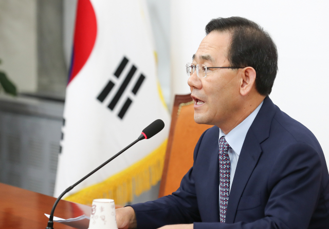 국민의힘 비대위원장으로 선출된 5선 주호영 의원이 9일 국회에서 기자간담회를 갖고 있다. 김종호 기자 kimjh@