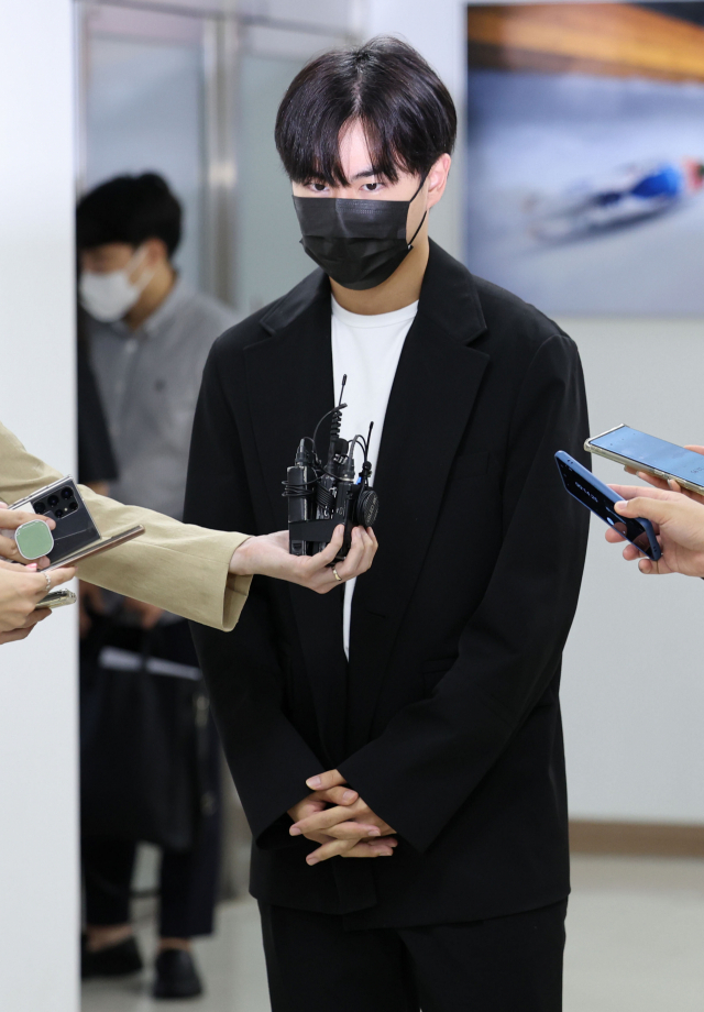 음주운전 사고로 징계위원회에 출석하는 스피드스케이팅 국가대표 김민석. 연합뉴스
