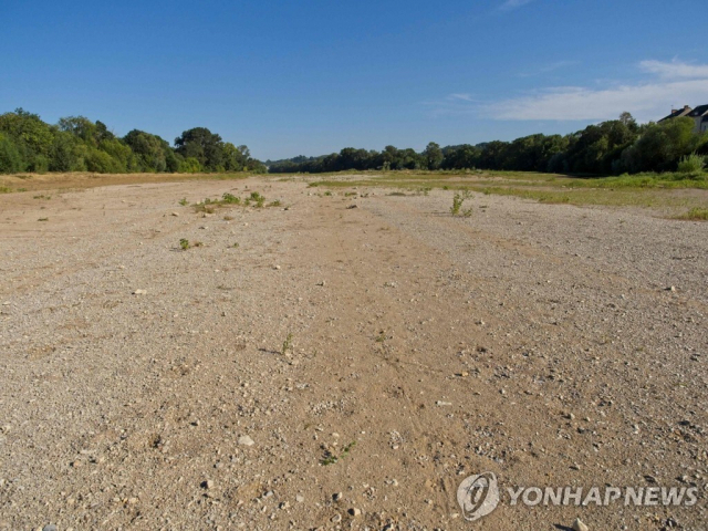 폭염 속 말라버린 프랑스 서부의 강.AFP연합뉴스