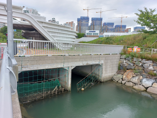 9일 부산 영도구 동삼혁신지구 동삼해수천 한국해양대 쪽 입구 모습.
