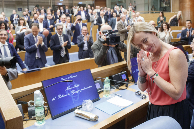 이탈리아 차기 총리로 유력한 조르자 멜로니(45) 이탈리아형제들 당수. 로이터연합뉴스