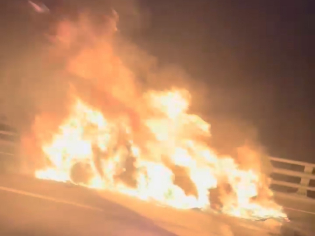 지난 19일 광안대교 차량 화재 현장. 독자 제공 영상 캡처