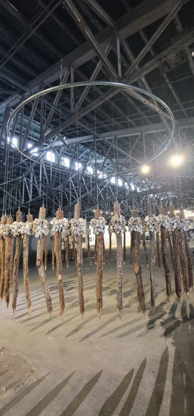 1부두 창고에 전시된 메간 코프 '킹인야라 구윈얀바(오프 컨트리)'. 오금아 기자