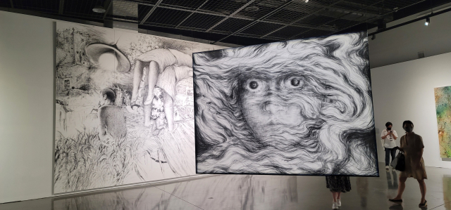 부산현대미술관에 전시된 감민경 작가의 작품. 오금아 기자