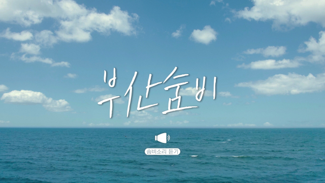 부산 해녀의 삶을 기록한 부산숨비 인터랙티브 페이지. 특유의 숨비소리를 들을 수 있는 오프닝 화면.