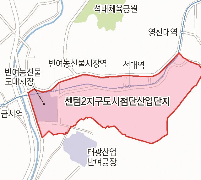 부산 해운대구 센텀2지구 위치도. 부산일보DB