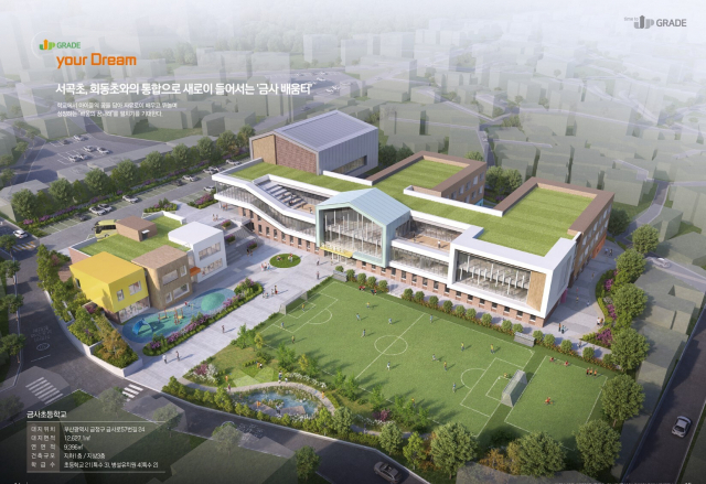 2025년 그린스마트미래학교로 탈바꿈하는 부산 금정구 금사초등학교의 조감도. 부산시교육청 제공