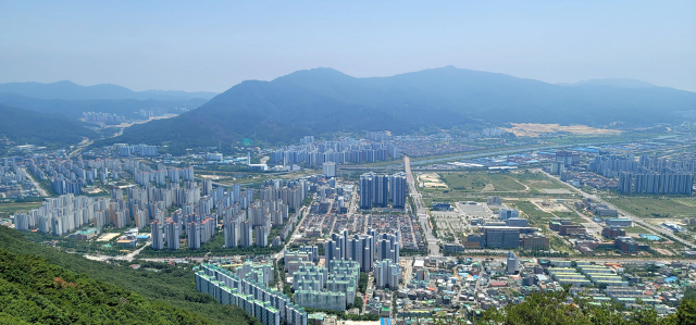 2017년 말 조성이 완료된 양산신도시 전경, 김태권 기자