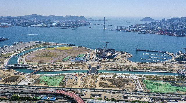 부산항 북항 1단계 재개발 공공시설 전경. 부산일보DB