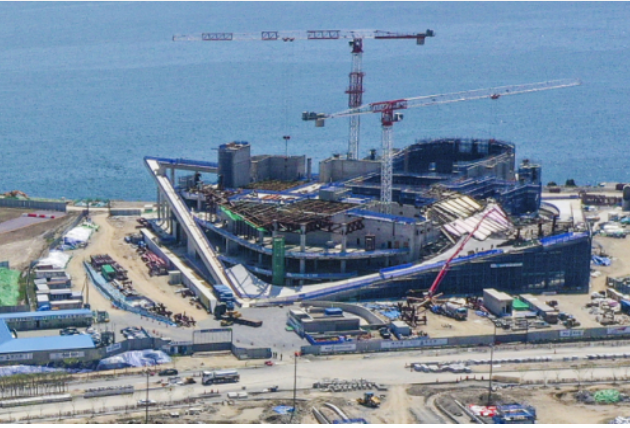 부산항 북항 오페라하우스 공사 현장. 부산일보DB