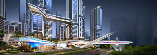 디자인그룹 smdp와 협업한 독특한 문주 ‘센트럴 밸리 게이트’의 이미지. DL이앤씨 제공