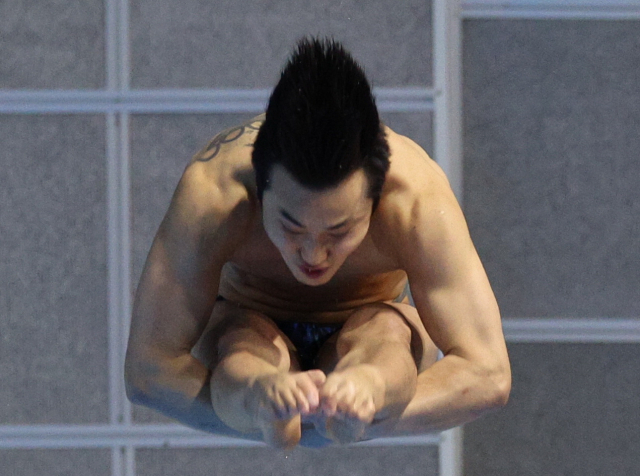 제103회 울산 전국체전 다이빙 남자 일반부 2관왕에 오른 우하람. 연합뉴스