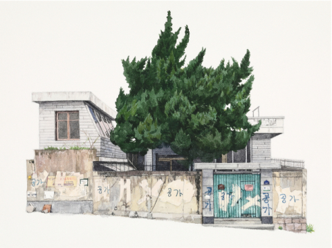 김민정 '사라지는 집_금강로123번길 40'. 온천1동 재개발 지역의 모습을 담아냈다. 작가 제공
