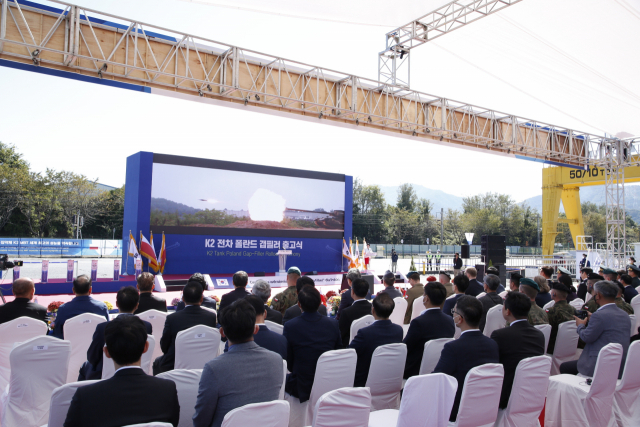 K2 전차 폴란드 갭필러 출고식. 현대로템 제공