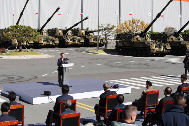폴란드로 수출되는 K9 자주포. 창원시 제공