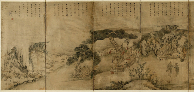 독일 쾰른 동아시아박물관 소장품으로 국내에 처음으로 소개되는 이시눌의 ‘서원아집도(西園雅集圖)’(부분). 부산박물관 제공