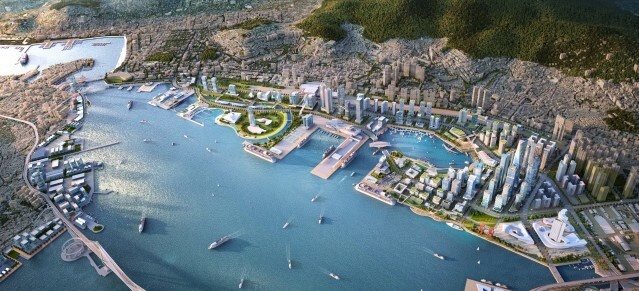 부산항 북항 2단계 항만재개발사업의 메인 조감도. 해수부 제공