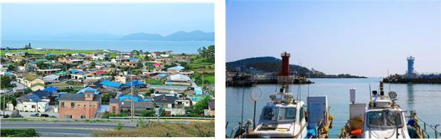 11월의 어촌안심여행지로 선정된 경남 남해 이어마을(왼쪽)과 부산 기장 공수마을. 해수부 제공
