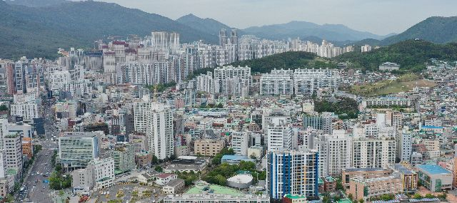 부산 동래구 일대 도심 모습. 부산일보DB