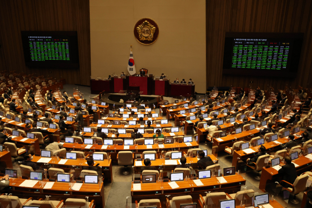 10일 국회에서 열린 본회의 모습. 연합뉴스