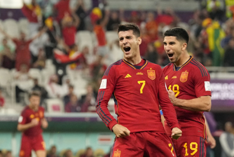 코스타리카전에서 골을 넣은 스페인 대표팀의 알바로 모라타. AP연합뉴스연합뉴스