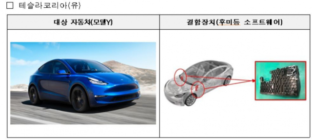 주요 리콜 대상 자동차. 국토부 제공