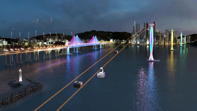 부산 해운대~이기대 해상케이블카 조감도. 부산일보DB