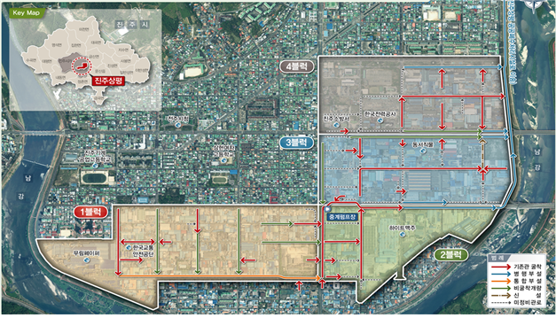 진주상평 노후폐수관로 정비사업 계획평면도