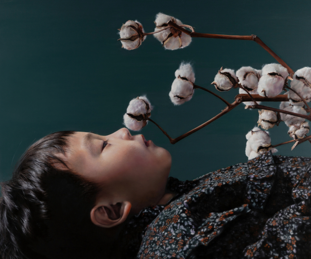강강훈 'cotton'. 강 작가가 아들을 모델로 그린 작품으로, 앞선 세대와 다음 세대가 마주보는 느낌을 전달한다. 조현화랑 제공